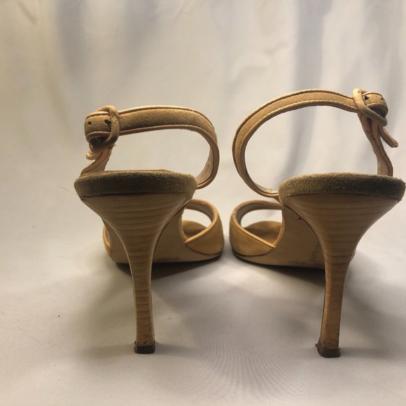 Manolo Blahnik Camel Suede Slingbacks - Picture 3 of 6
